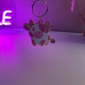 Strawberry Cow Keychain